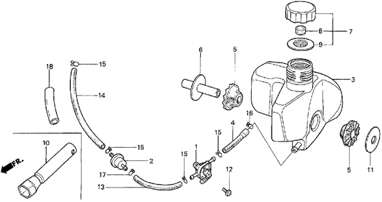 Part Location Diagram of 95003-40003-60M Honda Bulk Hose, Vinyl