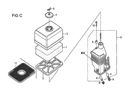 Fig-3 Diagram and Parts List for GX120T1 Type QD Honda Engine
