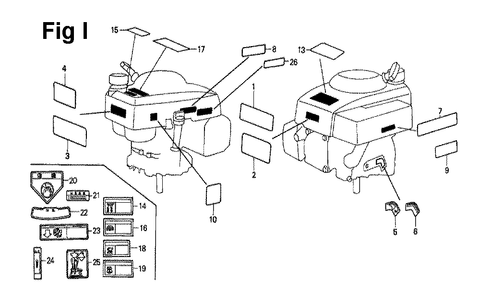 Fig-11 Diagram and Parts List for GXV120 Type SF Honda Engine