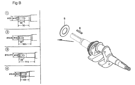 Fig-2 Diagram and Parts List for GS160LA Type QHAF Honda Engine