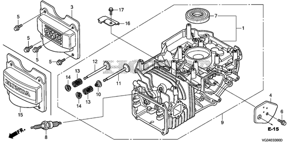 Cylinder Barrel Diagram and Parts List for HRS216K7 (Type  VKAA)(MZBZ-6580001 - 9999999) Honda Lawn Mower