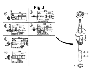 Fig-6 Diagram and Parts List for GXV140 Type N1 Honda Engine