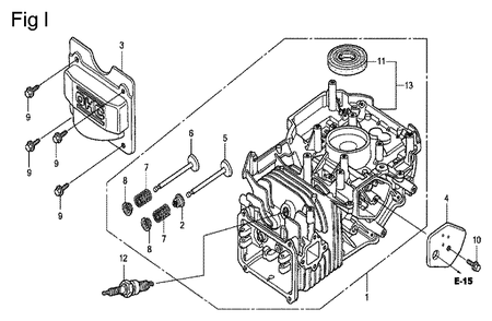 Fig-9 Diagram and Parts List for GCV135 Type A1A Honda Engine