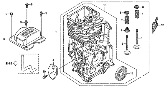 Fig-0 Diagram and Parts List for G160LE Type VXA Honda Engine