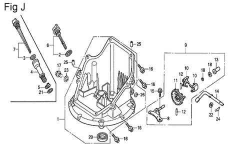 Fig-10 Diagram and Parts List for GSV190A Type A2G7 Honda Engine