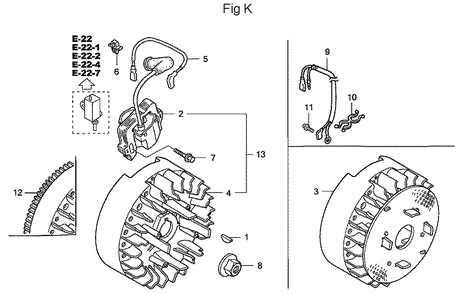 Fig-11 Diagram and Parts List for GC160A Type PHA Honda Engine