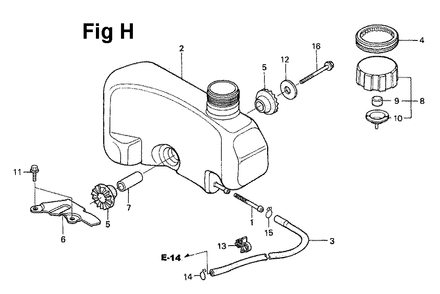 Fig-7 Diagram and Parts List for GXV120 Type N2CA Honda Engine