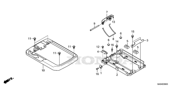 Battery Tray Diagram and Parts List for GXE20H (Type S3)(GMABK-1000001-9999999) Honda Engine