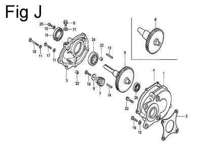 Fig-10 Diagram and Parts List for G100 Type MR Honda Engine