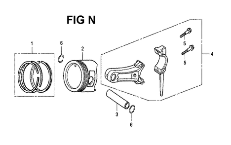 Fig-14 Diagram and Parts List for GX120K1 Type QB26 Honda Engine