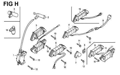 Fig-8 Diagram and Parts List for GX120K1 Type QB26 Honda Engine