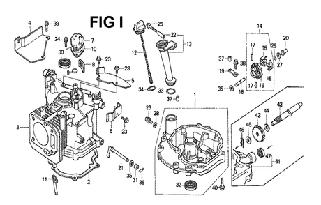 Fig-3 Diagram and Parts List for GXV140 Type N1KC Honda Engine