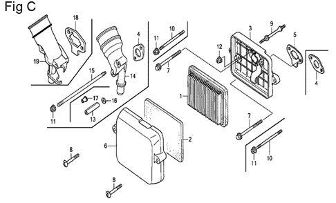 Fig-3 Diagram and Parts List for GX100U Type SE Honda Engine