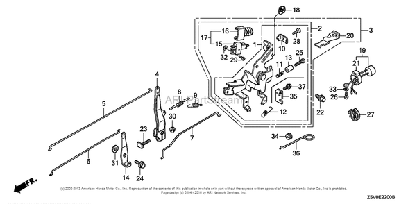 Control (1) Diagram and Parts List for GXV390RT1 (typeDCST)(GJADT-1000001) Honda Engine