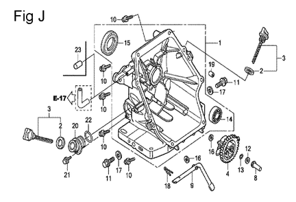 Fig-10 Diagram and Parts List for GC160 Type QHET Honda Engine
