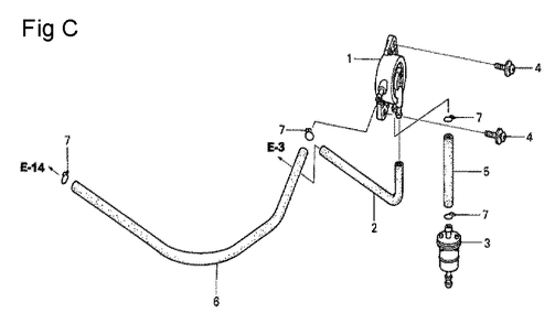 Fig-3 Diagram and Parts List for GCV530 Type EXA1 Honda Engine