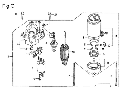 Fig-7 Diagram and Parts List for GCV530 Type QEA Honda Engine