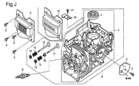 Fig-10 Diagram and Parts List for GCV160LA0 Type SBT Honda Engine