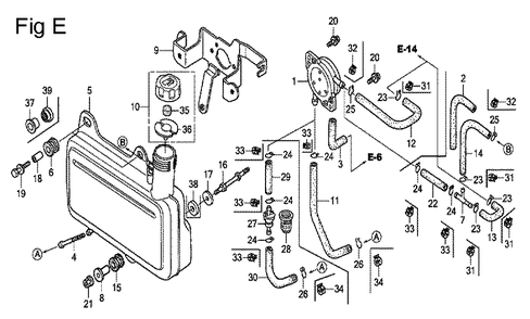 Fig-5 Diagram and Parts List for GC160 Type VXJ Honda Engine