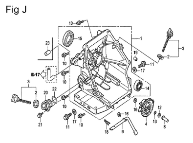 Fig-10 Diagram and Parts List for GC160 Type QHE1 Honda Engine