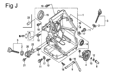 Fig-10 Diagram and Parts List for GC160 Type SHJ Honda Engine
