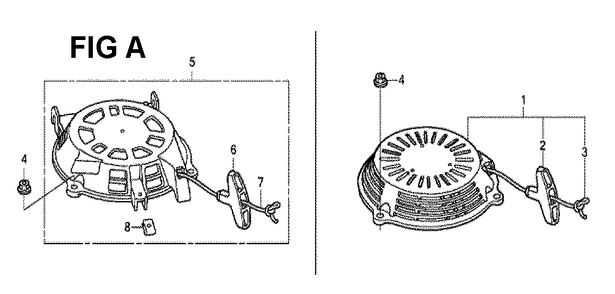 Fig-1 Diagram and Parts List for GCV190LA Type N5AV Honda Engine