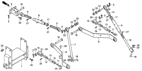 Part Location Diagram of 90706-752-630 Honda Pin, Link (Upper)
