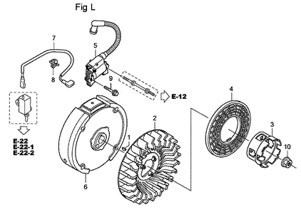 Fig-12 Diagram and Parts List for GC160LA Type DHAF Honda Engine