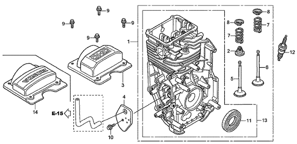 Fig-0 Diagram and Parts List for GC160LA Type VHA Honda Engine