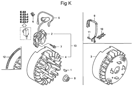 Fig-11 Diagram and Parts List for GC160A Type QBC Honda Engine