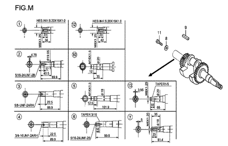 Fig-13 Diagram and Parts List for GX120T1 Type QX Honda Engine