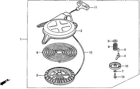 Part Location Diagram of 28442-ZA8-003 Honda Spring, Return