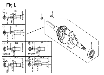 Fig-12 Diagram and Parts List for GX100U Type SE Honda Engine