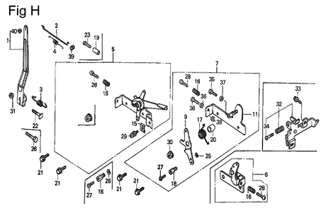 Fig-8 Diagram and Parts List for G100K2 Type ZK2 Honda Engine