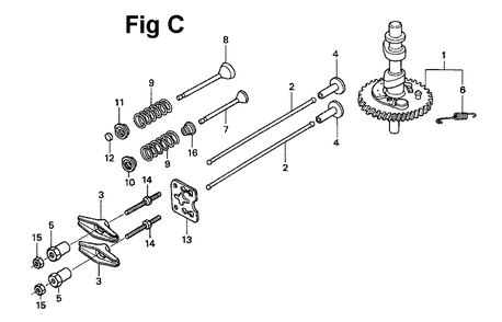 Fig-13 Diagram and Parts List for GXV120 Type A1LA Honda Engine