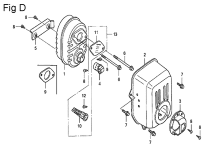 Fig-4 Diagram and Parts List for GC160 Type VXE Honda Engine
