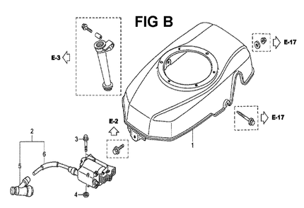 Fig-6 Diagram and Parts List for GXV160H2 Type N15 Honda Engine