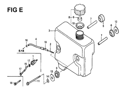 Fig-7 Diagram and Parts List for GXV340K1 Type DA Honda Engine