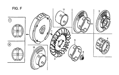 Fig-6 Diagram and Parts List for GX120T1 Type VPM4 Honda Engine
