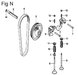 Fig-14 Diagram and Parts List for GX100U Type QBE Honda Engine