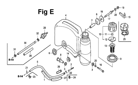 Fig-4 Diagram and Parts List for GXV160UH2 Type N1 Honda Engine