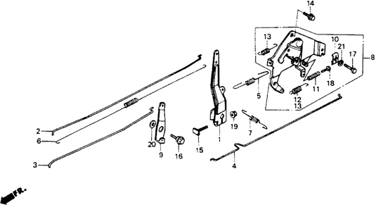 Part Location Diagram of 16570-ZE8-701 Honda Control Assembly.