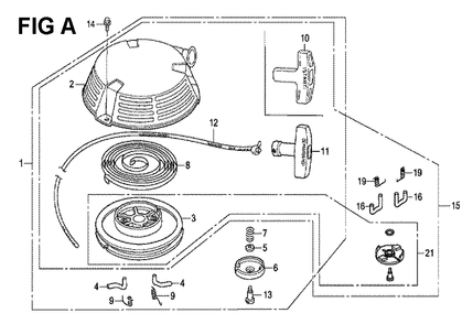 Fig-10 Diagram and Parts List for GXV160H2 Type A1SA Honda Engine