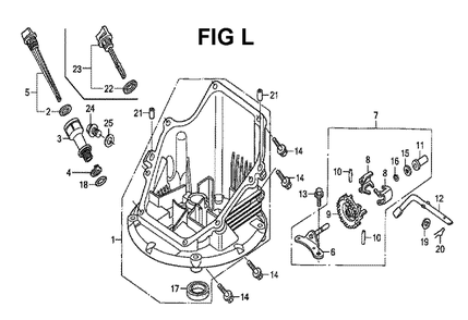 Fig-12 Diagram and Parts List for GCV190LA Type SBH Honda Engine
