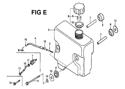 Fig-5 Diagram and Parts List for GXV340 Type DN Honda Engine