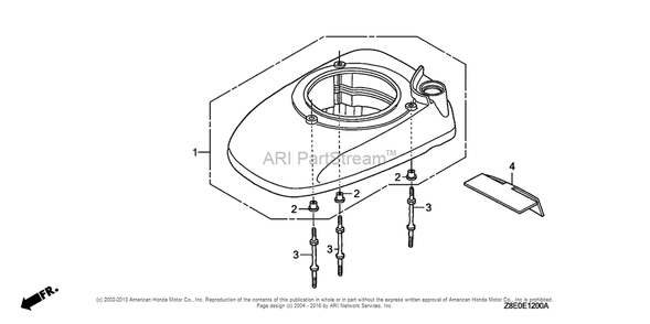Fan Cover Diagram and Parts List for GSV190LA (typeS3T)(GJACA-1035731) Honda Engine