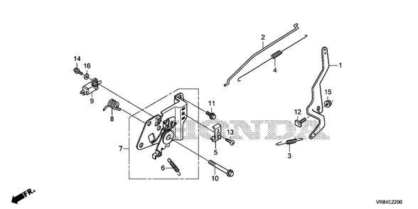 Control Diagram and Parts List for HRN216 (Type  VYAA)(MANA-1000001 - 9999999) Honda Lawn Mower