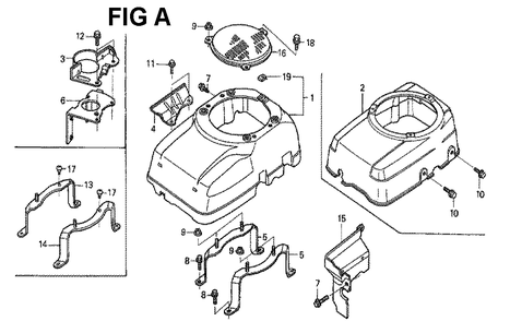Fig-6 Diagram and Parts List for GXV340K2 Type DA Honda Engine