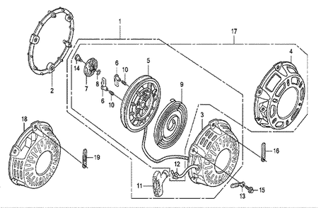 Fig-0 Diagram and Parts List for GX200 Type QH Honda Engine