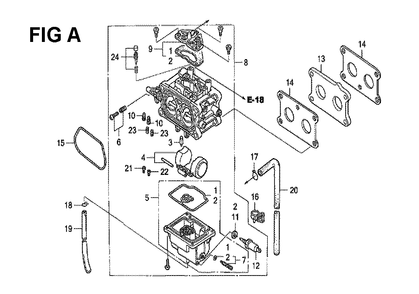 Fig-7 Diagram and Parts List for GXV530 Type SXE3 Honda Engine